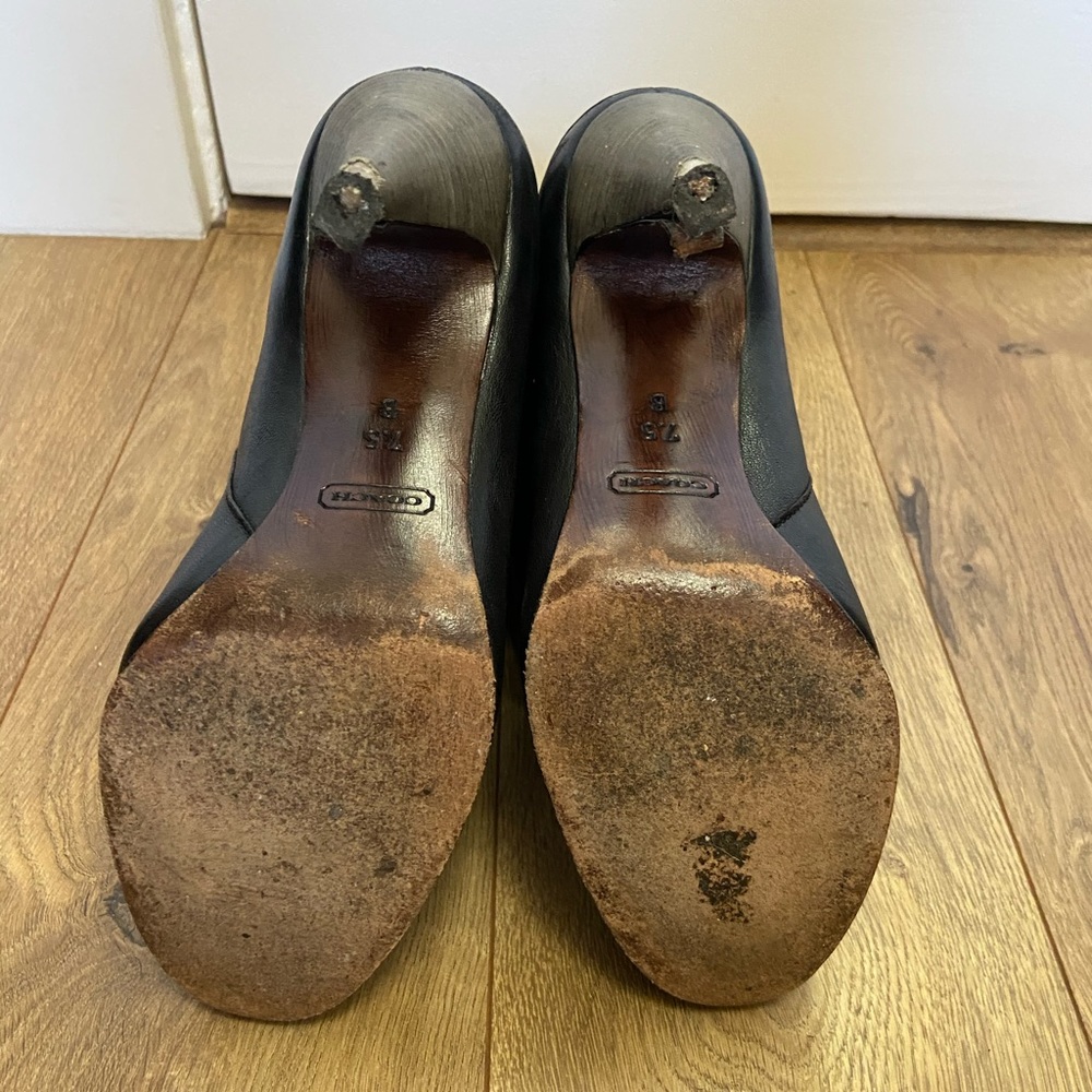 Coach Legra black leather tassel ankle booties 7.5 - Picture 5 of 8